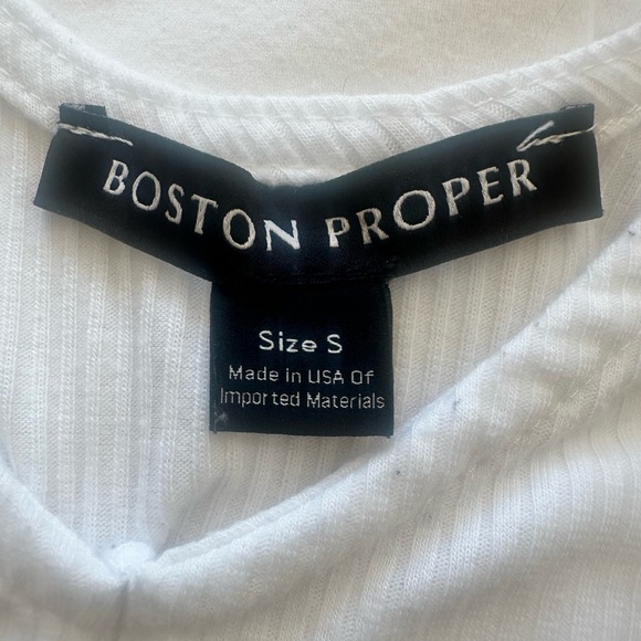 Boston Proper White Ribbed Tank Top - Picture 3 of 4